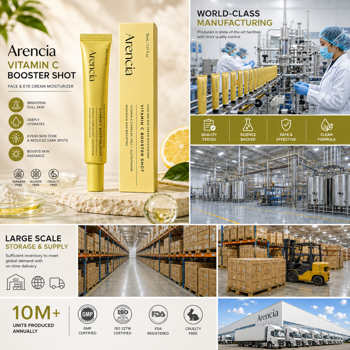 Arencia Vitamin C Booster Shot || Face & Eye Cream Moisturizer