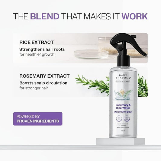 Bare Anatomy Rosemary & Rice Water Hair Growth Spray