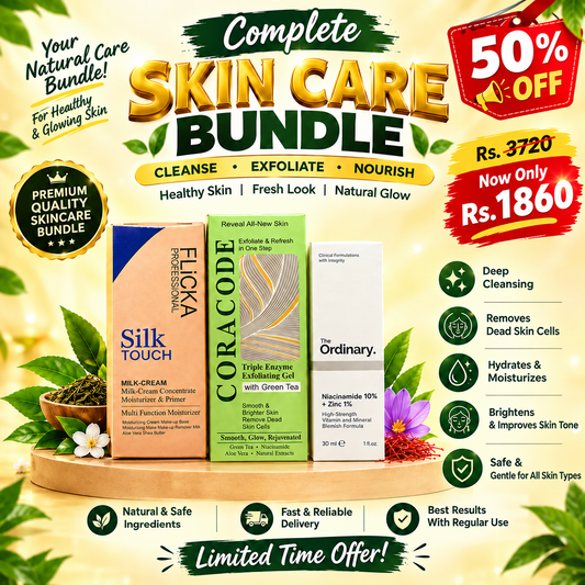Skin Care Bundle – Cleanse, Exfoliate & Nourish | 50% OFF