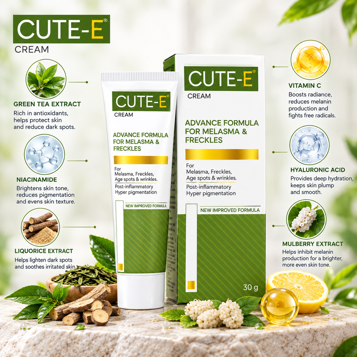 CUTE-E Cream || Advance Formula for Melasma & Freckles