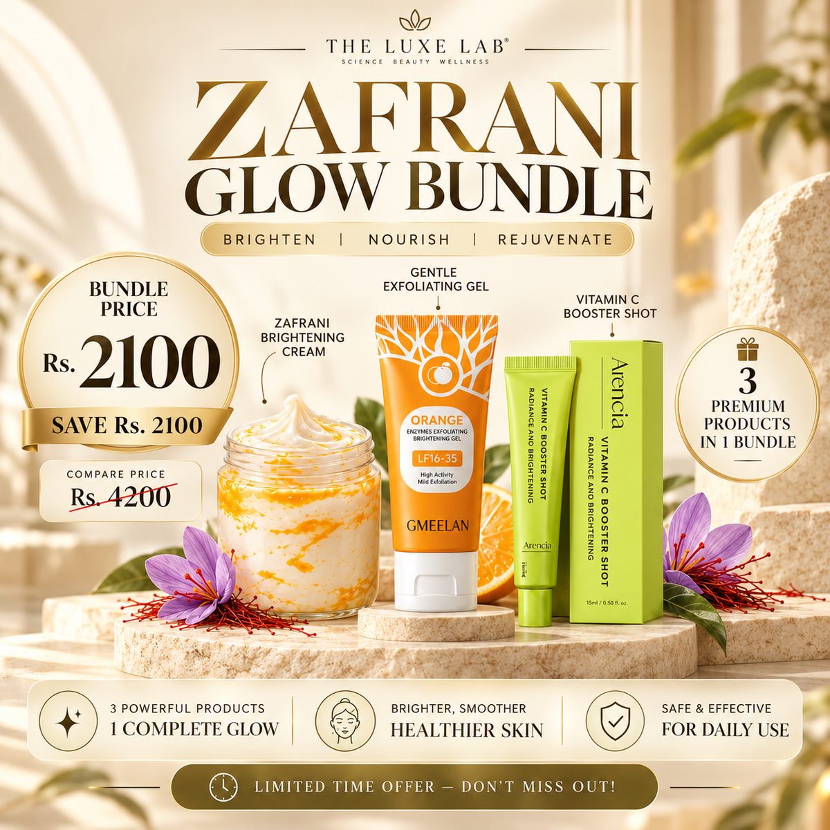 Zafrani Glow Bundle | 3-in-1 Skincare Deal